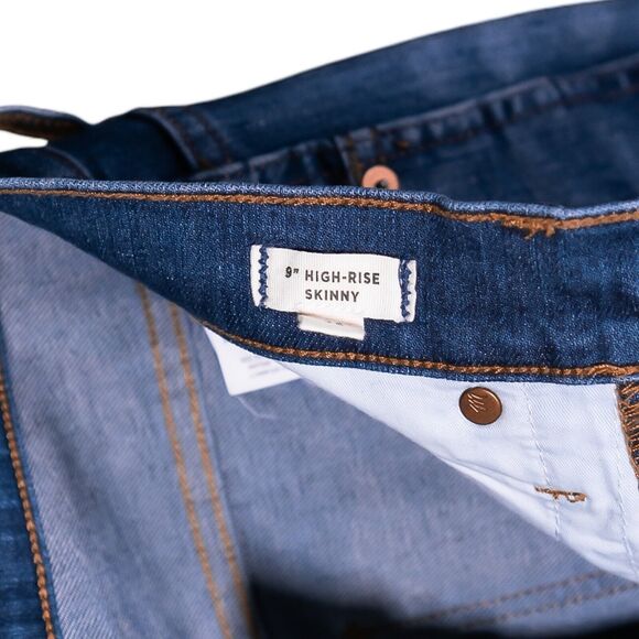 Madewell Jeans Women's Blue Distressed Medium Wash 9" High Rise Skinny Denim 25 - Picture 4 of 10